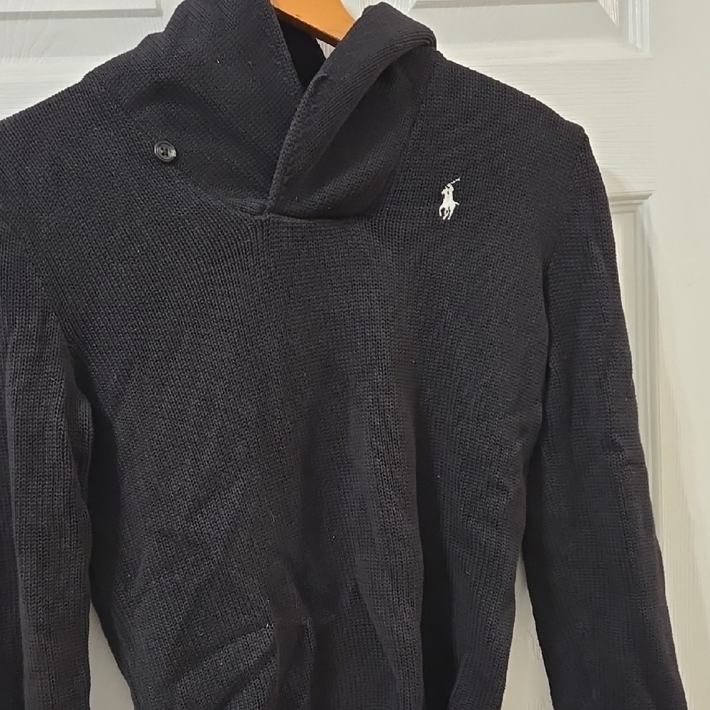 Black Knit Sweater with Logo
